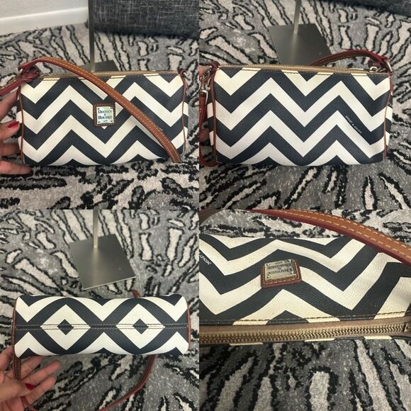 2 DOONEY & BOURKE Chevron Black and White Tote & small bag - Picture 16 of 16
